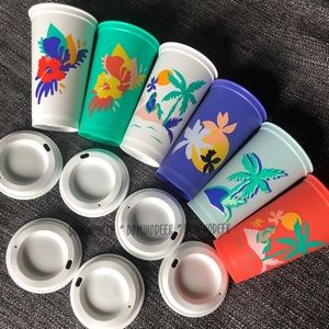 Starbucks Summer 2020 Tropical Reusable 6 Hot Cups